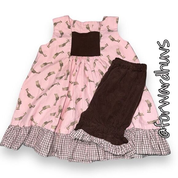 Sew Spoiled Giraffe Dress with Pants Size 24 Months - Picture 4 of 8